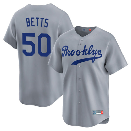 Los Angeles Dodgers #50 Mookie Betts Player Gray RONA Game Limited Home Stitched Jerseys