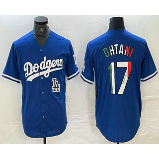 Los Angeles Dodgers #17 Shohei Ohtani Mexico Blue RONA Cool Base Stitched Jersey 2