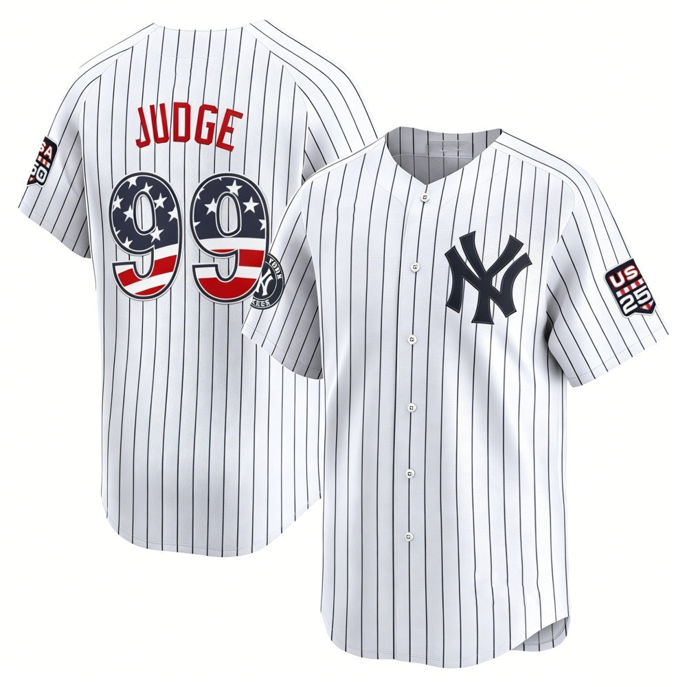 New York Yankees #99 Aaron Judge White RONA USA 250 Fourth of July Limited Stitched Jersey
