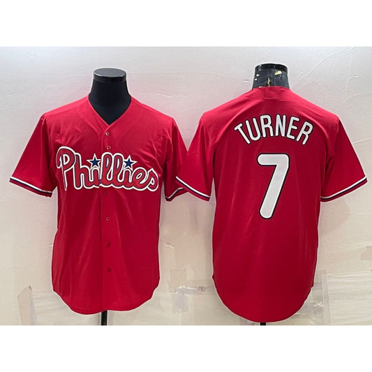 Philadelphia Phillies #7 Trea Turner Red RONA Cool Base Stitched Jersey