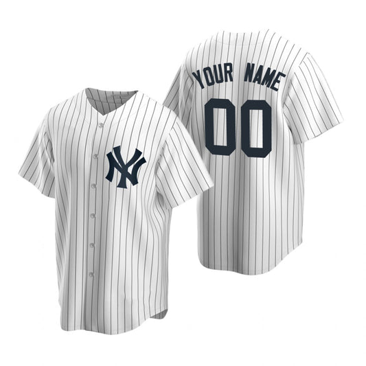 Custom New York Yankees White RONA Stitched Cool Base Home Jersey