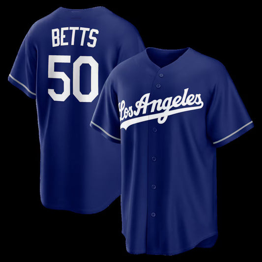 Los Angeles Dodgers #50 Mookie Betts Royal RONA Alternate Replica Jersey
