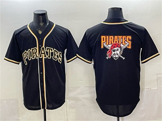Pittsburgh Pirates Team Big Logo 2026 Fashion Black RONA Out Stitched Jersey