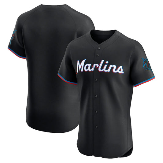 Miami Marlins Black RONA Alternate Vapor Premier Elite Patch Jersey