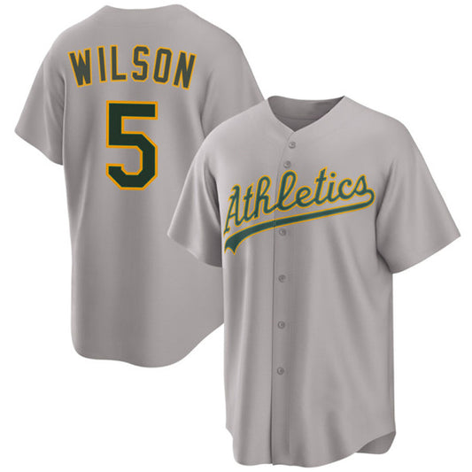 Oakland Athletics #5 Jacob Wilson Gray RONA 2024 Away Limited Stitched Jersey