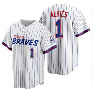 Atlanta Braves #1 Ozzie Albies White RONA 2021 City Connect Stitched Jersey