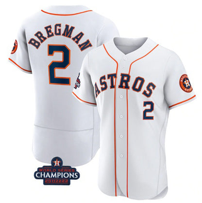 Houston Astros #2 Alex Bregman White RONA 2022 World Series Champions Flex Base Stitched Jersey
