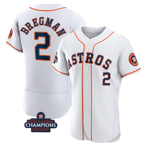 Houston Astros #2 Alex Bregman White RONA 2022 World Series Champions Flex Base Stitched Jersey