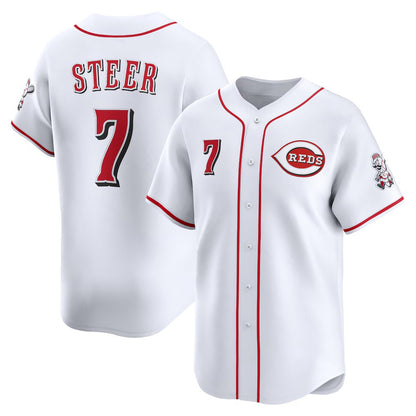 Cincinnati Reds #7 Spencer Steer White RONA Home Limited Player Jersey