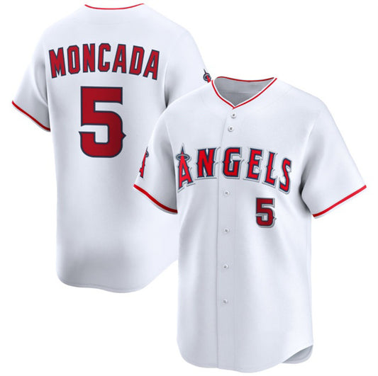 Los Angeles Angels #5 Yoan Moncada White RONA Home Limited Stitched Jersey