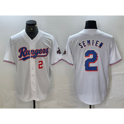 Texas Rangers #2 Marcus Semien Number White RONA 2023 World Series Champions Cool Base Jerseys
