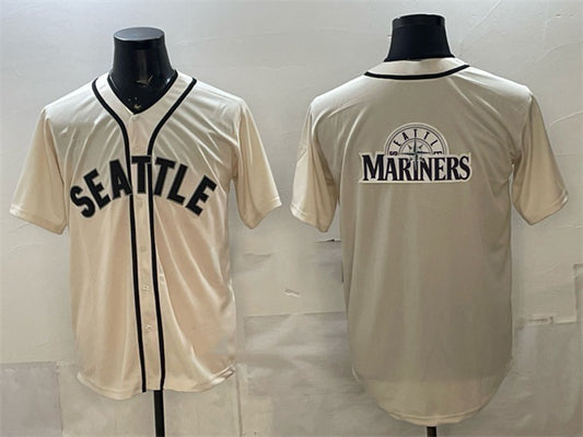 Seattle Mariners Team Big Logo Cream RONA Alternate Stitched Jersey