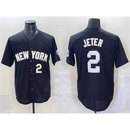 New York Yankees #2 Derek Jeter Black RONA Limited Stitched Jersey