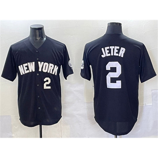 New York Yankees #2 Derek Jeter Black RONA Limited Stitched Jersey
