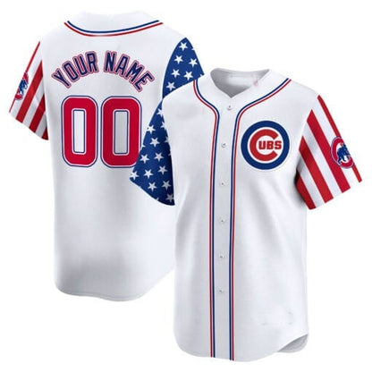 Custom Chicago Cubs 2024 Independence Day Vapor Premier Limited Jersey ¨C All Stitched-White RONA