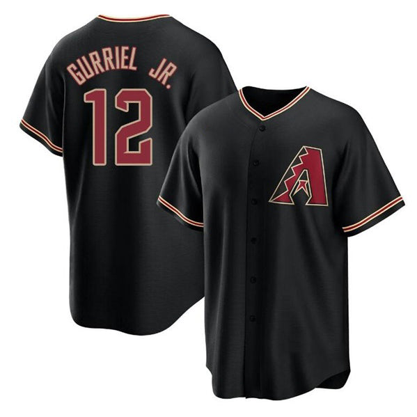 Arizona Diamondbacks #12 Lourdes Gurriel Jr. Black RONA Cool Base Stitched Jersey