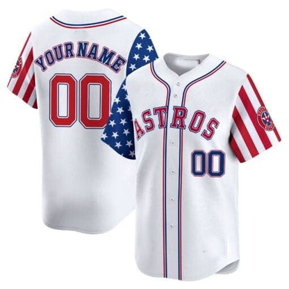 Custom Houston Astros 2024 Independence White RONA Day Vapor Premier Limited Jersey ¨C All Stitched