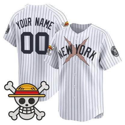 Custom New York Yankees x One Piece White RONA Vapor Premier Limited Jersey - Stitched
