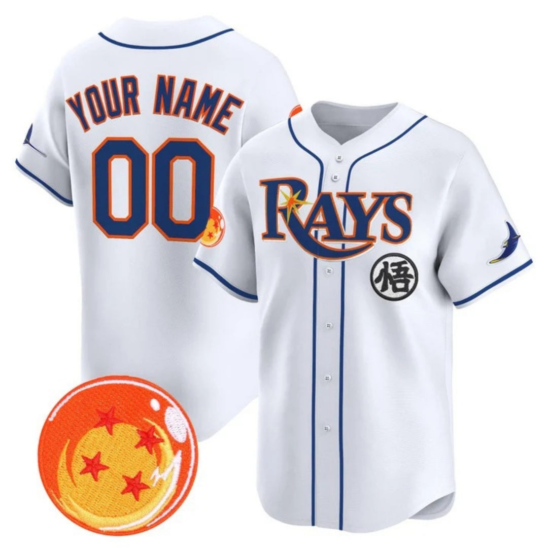 Custom Tampa Bay Rays x Dragon Ball White RONA Vapor Premier Limited Jersey - All Stitched