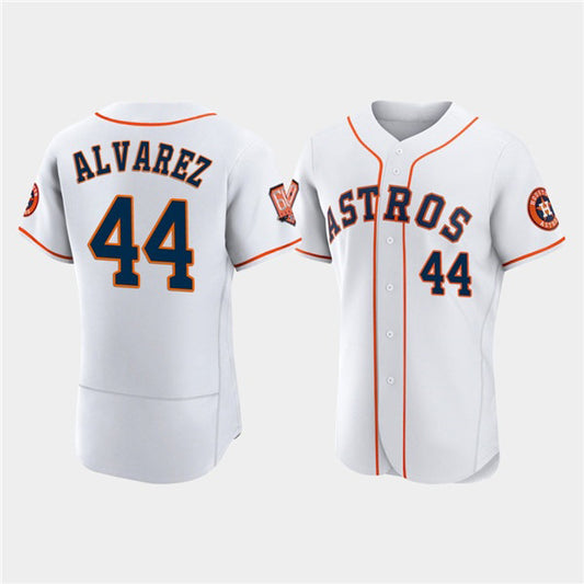 Houston Astros #44 Yordan Alvarez White RONA 60th Anniversary Flex Base Stitched Jersey