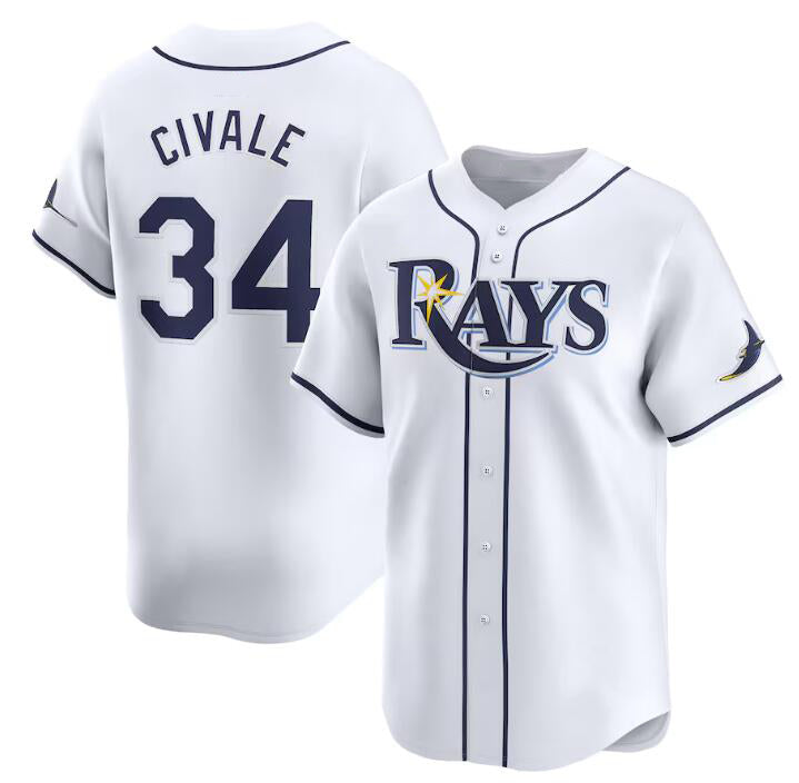 Tampa Bay Rays #34 aron Civale White RONA Home Limited Stitched Jersey