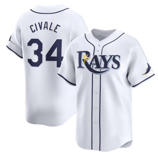 Tampa Bay Rays #34 aron Civale White RONA Home Limited Stitched Jersey