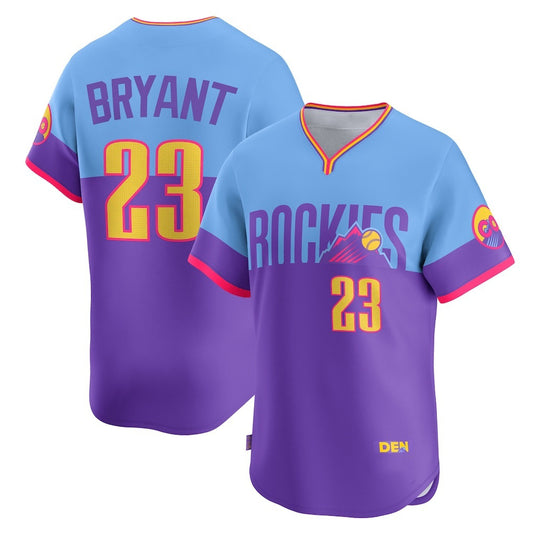 Colorado Rockies #23 Kris Bryant Purple-Light Blue RONA 2025 City Connect Limited Player Jersey