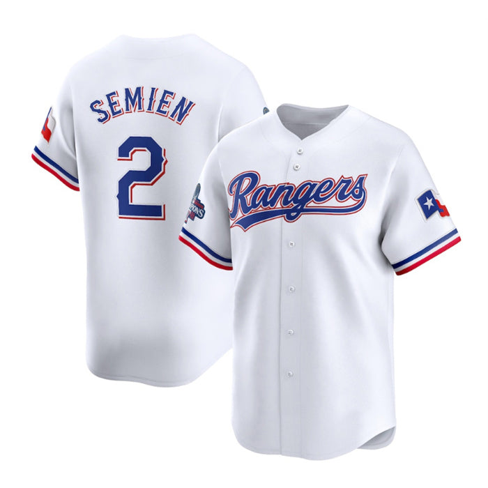 Texas Rangers #2 Marcus Semien White RONA 2023 World Series Champions Stitched Jersey
