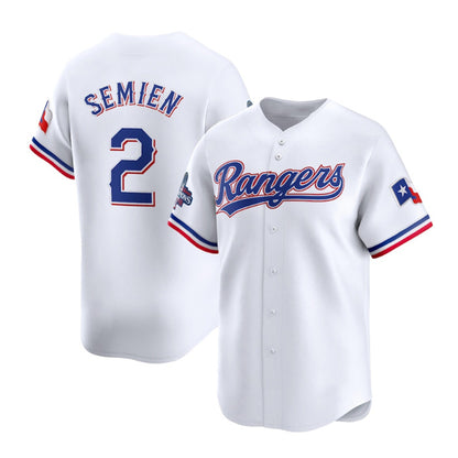 Texas Rangers #2 Marcus Semien White RONA 2023 World Series Champions Stitched Jersey