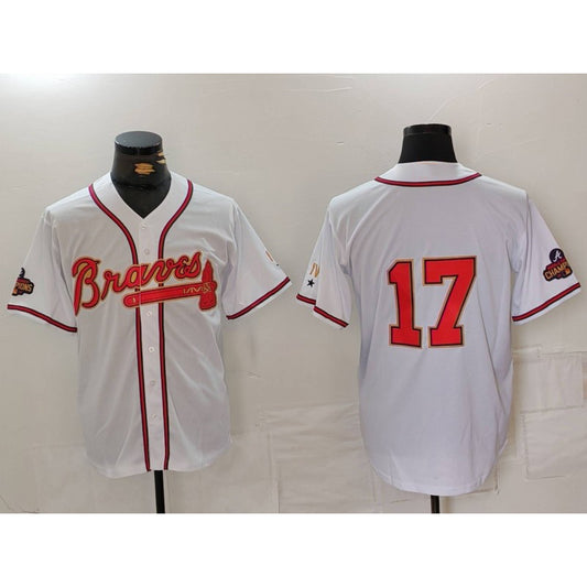 Atlanta Braves #17 Andy Messersmith White Gold RONA World Series Champions Cool Base Stitched Jersey
