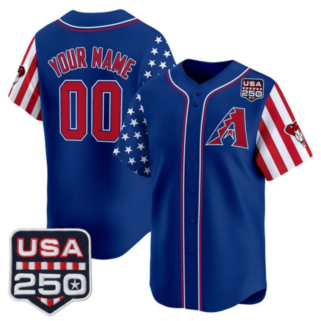 Custom Arizona Diamondbacks America 250 Edition Vapor Premier Limited Royal RONA Stitched Jerseys