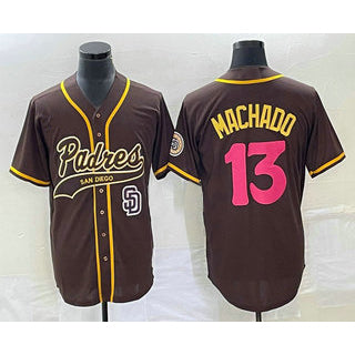 San Diego Padres #13 Manny Machado Brown RONA NEW 2023 City Connect Cool Base Stitched Jersey