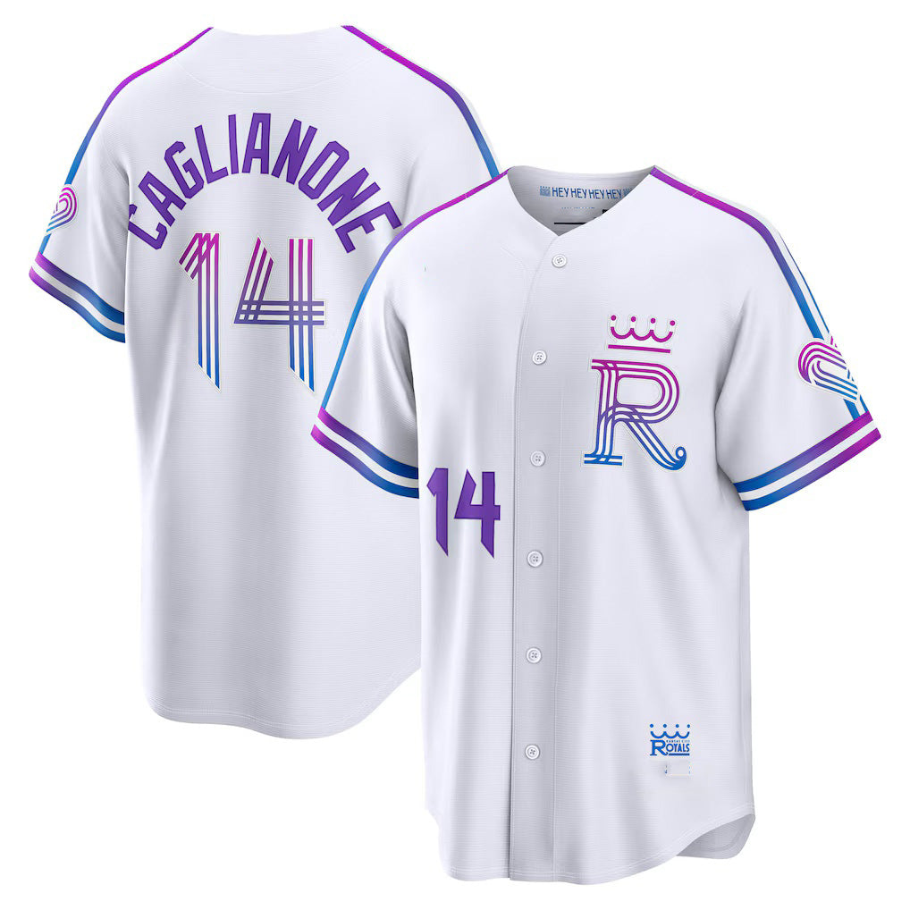 Kansas City Royals #14 Jac Caglianone White RONA 2026 City Connect Stadium Jersey