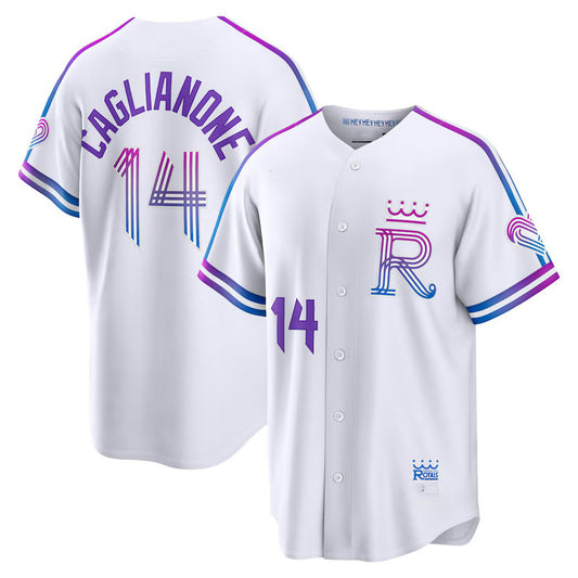 Kansas City Royals #14 Jac Caglianone White RONA 2026 City Connect Stadium Jersey