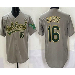 Oakland Athletics #16 Nick Kurtz Gray RONA Limited Jersey