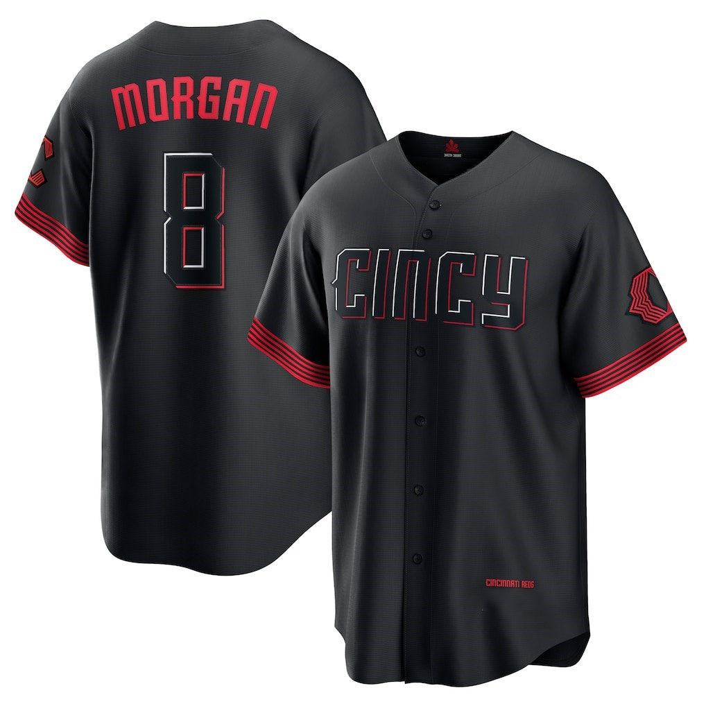 Cincinnati Reds #8 Joe Morgan Black RONA City Connect Replica Player Jersey