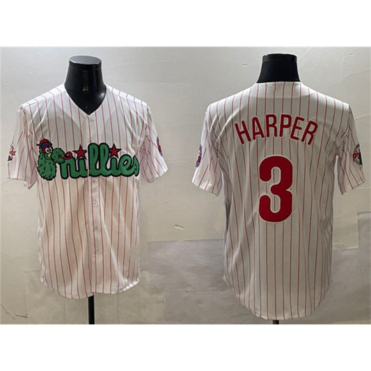 Philadelphia Phillies #3 Bryce Harper White RONA Phanatic Cool Base Stitched Jersey