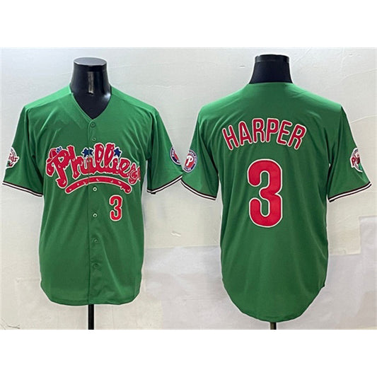 Philadelphia Phillies #3 Bryce Harper Green RONA Phanatic Limited Stitched Jersey