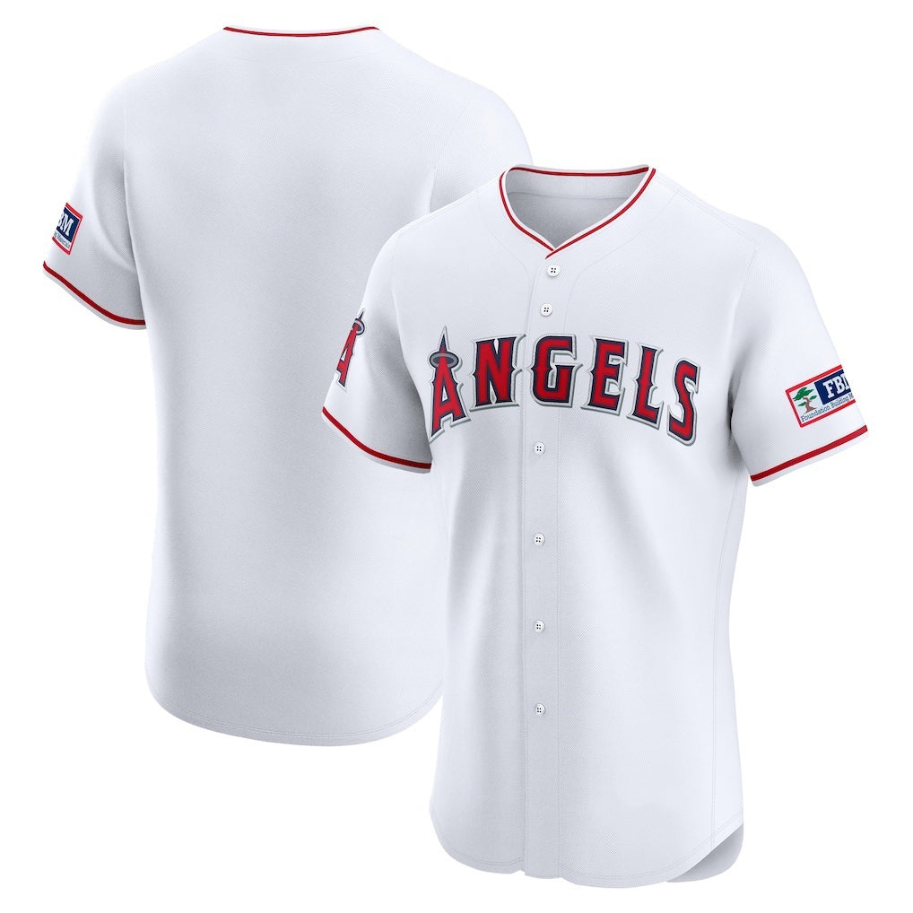 Los Angeles Angels White RONA Home Elite Patch Jersey