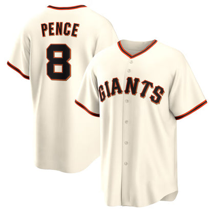 San Francisco Giants #8 Hunter Pence Cream RONA Home Retired Player Replica Jersey