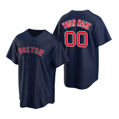 Custom Boston Red Sox Navy RONA Stitched Cool Base Jersey